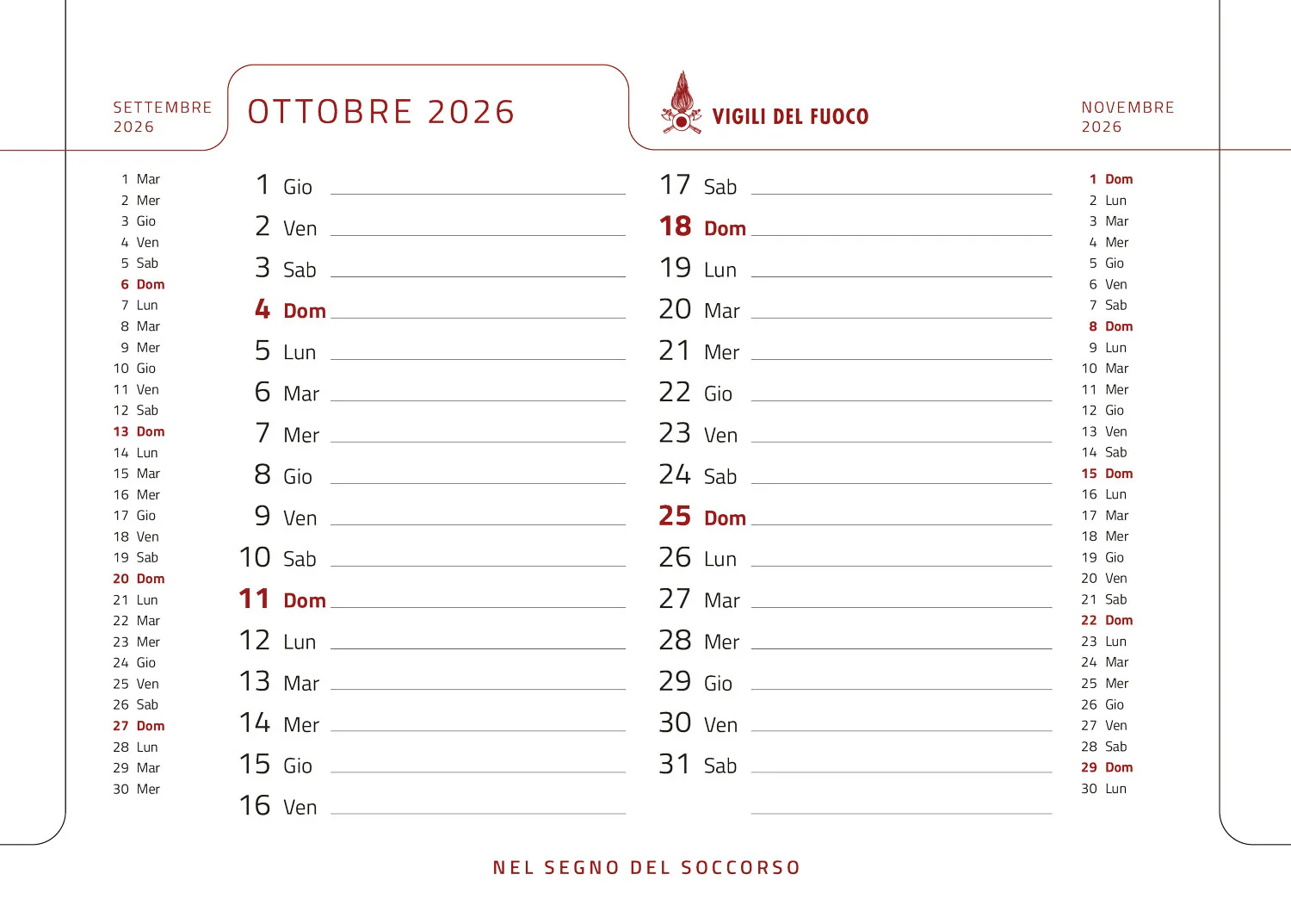 Calendario 2026 Vigili del Fuoco - da tavolo. Nel segno del soccorso - Image 3