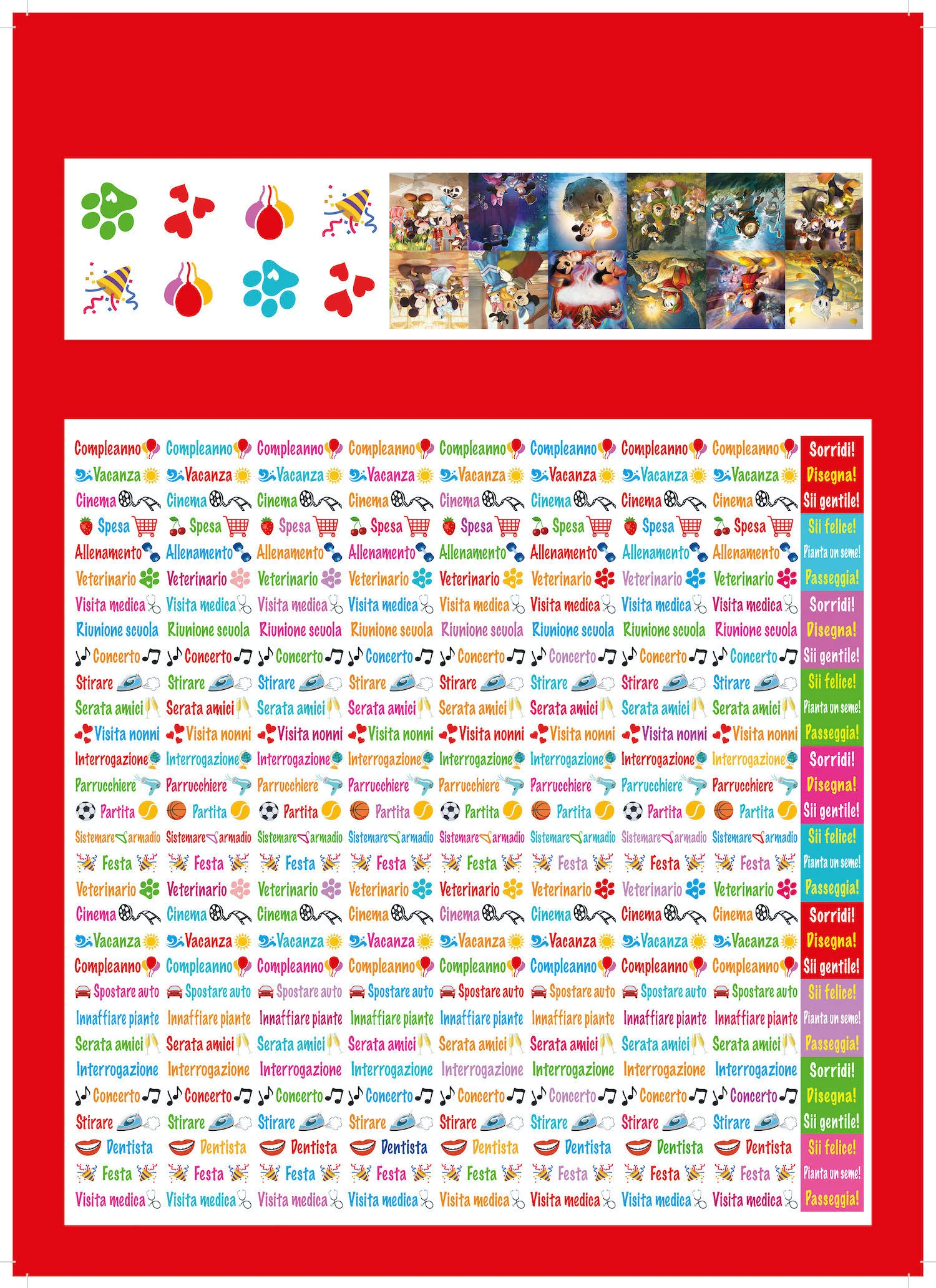 Calendario letterario per la famiglia Disney 2025. Da personalizzare con gli adesivi - Image 3