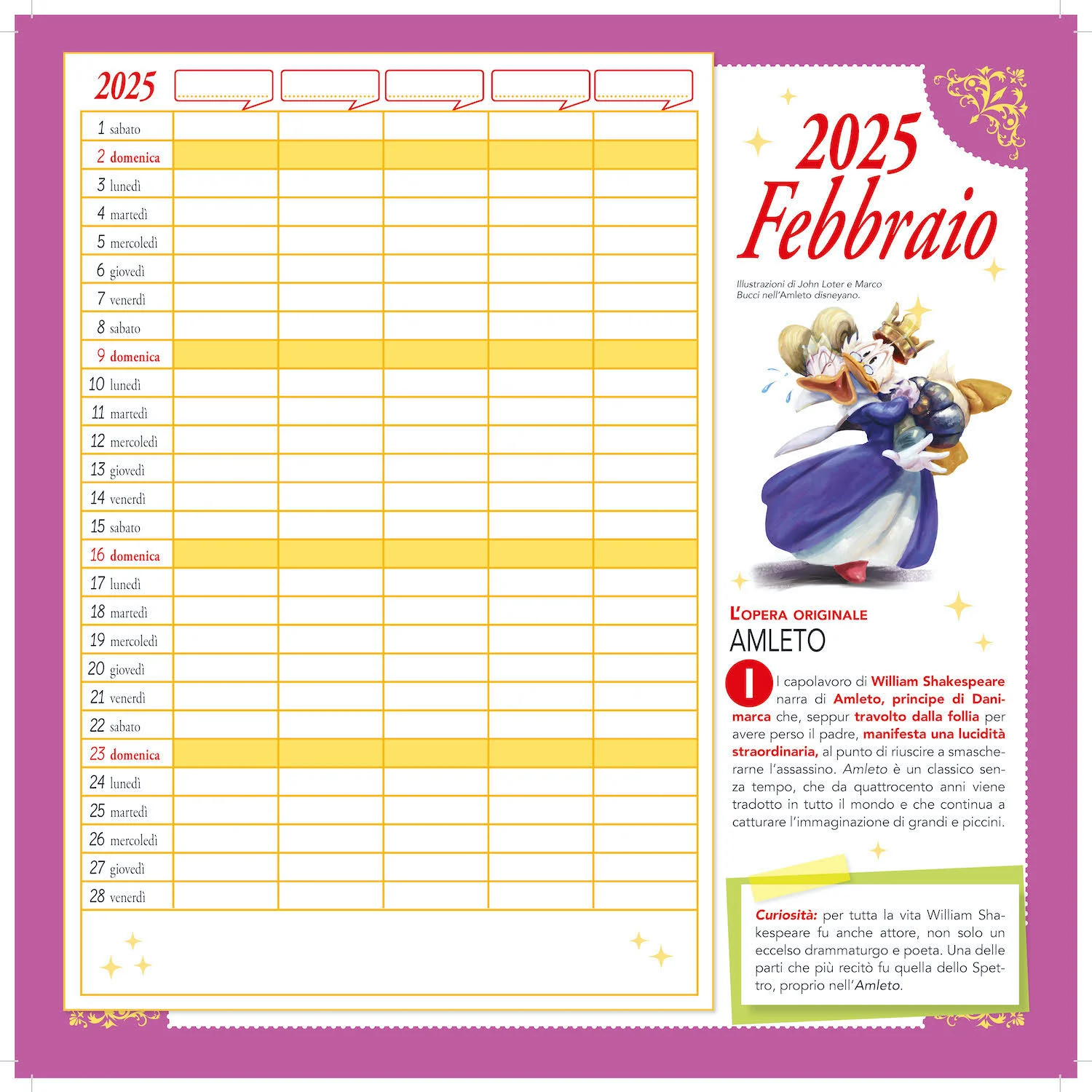 Calendario letterario per la famiglia Disney 2025. Da personalizzare con gli adesivi - Image 5