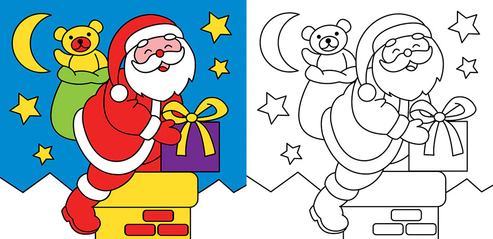 Colorare a Natale con i pennarelli magici. Alberi di Natale, personaggi natalizi, regali, addobbi e... - Con 4 pennarelli magici - Image 4