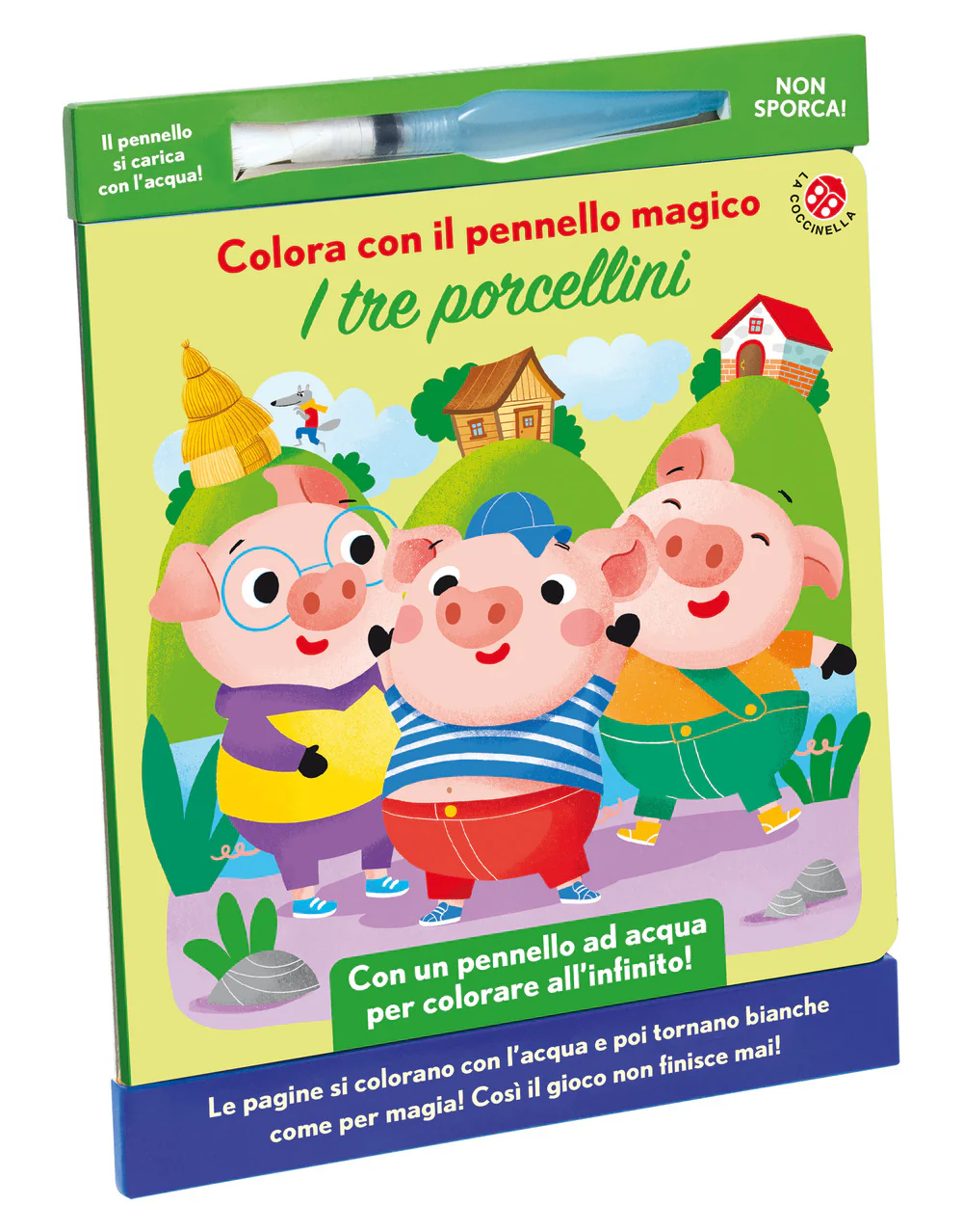 I tre porcellini. Colora con il pennello magico