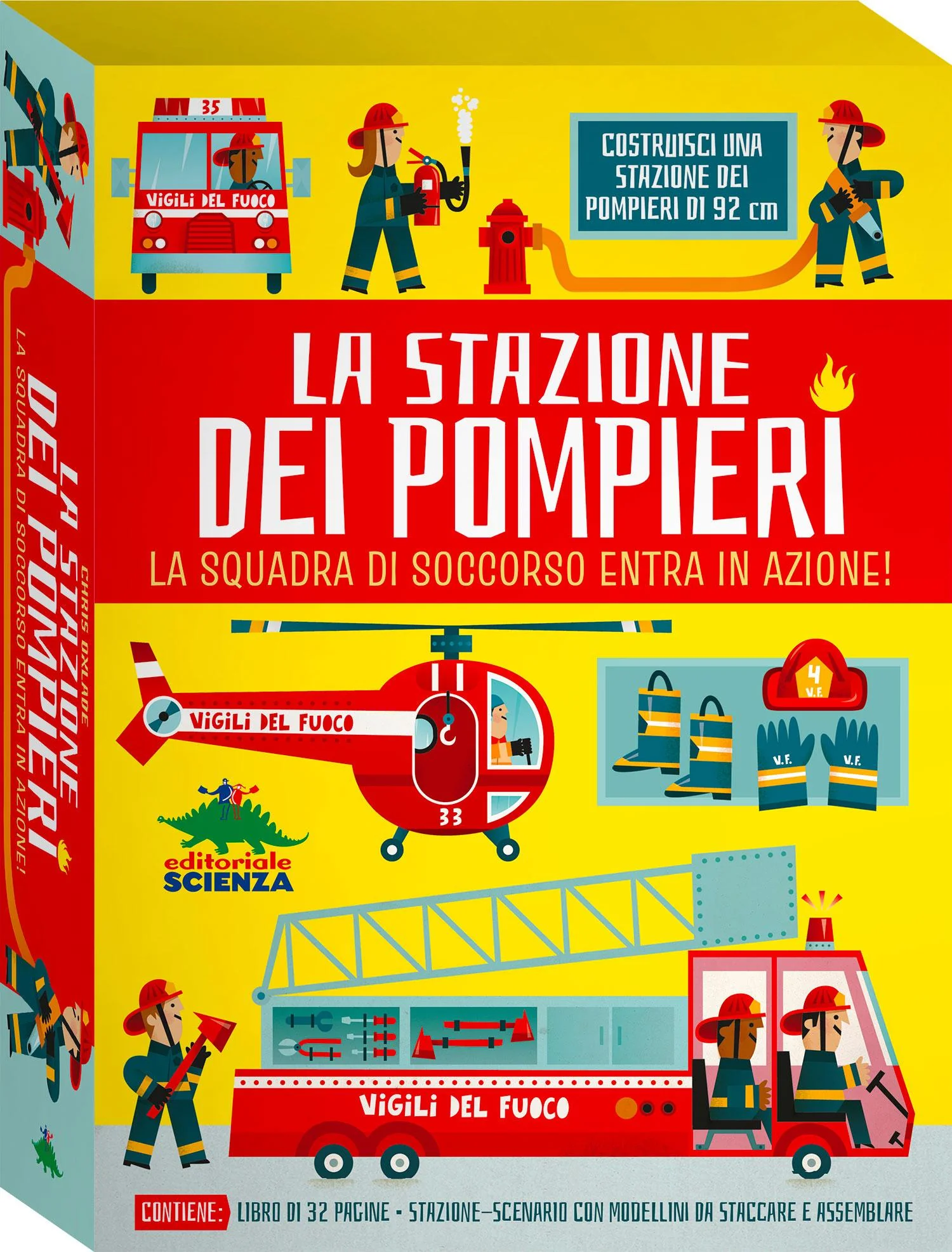 La stazione dei pompieri. La squadra di soccorso entra in azione! Contiene: libro di 32 pagine, stazione-scenario, modellini da staccare e assemblare